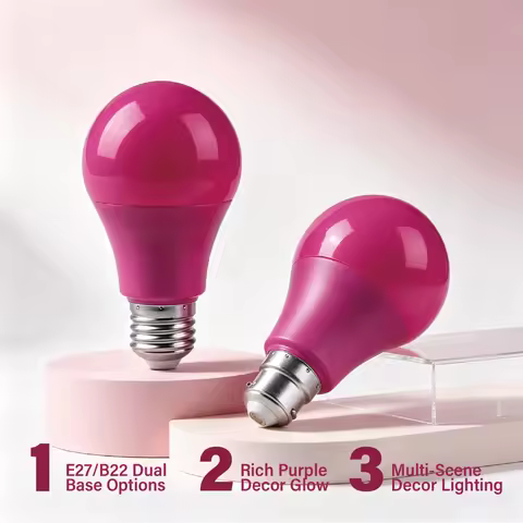Wedding KTV Party Courtyard Garden Stage Home Decor Lights 8W Purple Shell LED Bulb Lamps 640LM AC10