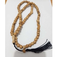 TASBIH KAYU GAHARU KALIMANTAN 9MM 99BUTIR BULAT ALAMI