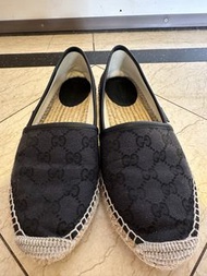 Gucci GG 帆布草編鞋