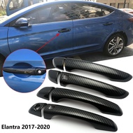 for 2017-2020 Carbon Fiber Car Door Handle Cover Trim Sticker(2 Buttons)