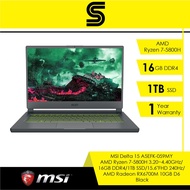 MSI Delta 15 Gaming Laptop A5EFK-059MY Black (Ryzen 7-5800H/AMD RX6700M 10GB/16GB D4/1TB SSD/15.6" FHD 240hz/Wins 11)