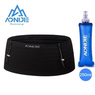 Aonijie W8116 สปอร์ตที่มีความยืดหยุ่นทอวิ่งถุงเอวพร้อมขวดนุ่ม 250 มล.