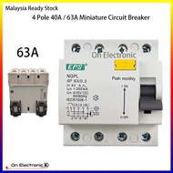 Main Switch 4Pole 40A / 63A 300mA ELCB Miniature Circuit Breaker with SIRIM APPROVE