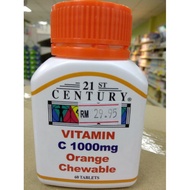 21st century vitamin c 1000mg orange chewable (60tab)