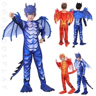 Kids Dragon Knight Halloween Cosplay Costume Boys Fire Breathing Dragon Frost Blue Dragon Cosplay Ju