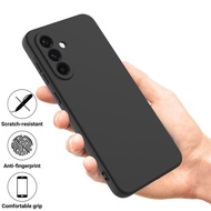 Black Liquid Soft TPU Case Silicone For Samsung Galaxy A17 A56 A36 A26 A16
