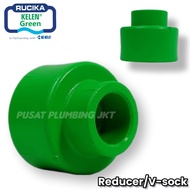 Reducer ppr 63mm x 50mm Vlok sock ppr 2" x 11/2" Rucika kelen green