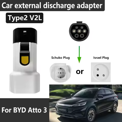 For BYD Atto 3 Accessories Type2 V2L Adapter Car Discharger Vehicle Load Cable External Adapter Comp