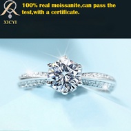 XICYI 1-5ct Real Moissanite Ring Luxury Diamond Engagement Six-prong Ring In S925 Sterling Silver Wi