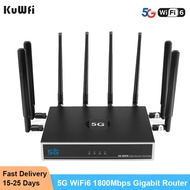 KuWFi 5G Router WiFi6 1800Mbps Gigabit 2.4/5 GHz Dual Frequency High Gain Hybird+Mesh WIFI Router Wi