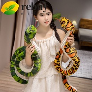 REBUY Snake Plush Toy, Sticking Tongue Colorful Boa Plush Doll, Kids Toy Coiled Fluffy Soft Boa Snak