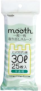 Nikko MU-3025 Trash Bags, Handbags, 11.7 gal (30 L), 25 Sheets, Translucent, Easy to Remove, Shakash