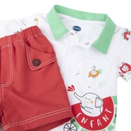 ENFANT (อองฟองต์) ชุดเสื้อ+กางเกงขาสั้น สำหรับเด็กอายุ 3-24 เดือน คอลเลกชั่น ผลไม้ ผ้าคอตตอนผสมสแปนเด็กซ์ สีแดง