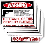 8 Pack Second 2nd Amendment Handgun Pistol Gun Owners Warning Security Sticker Decal,Gun Owner Signs