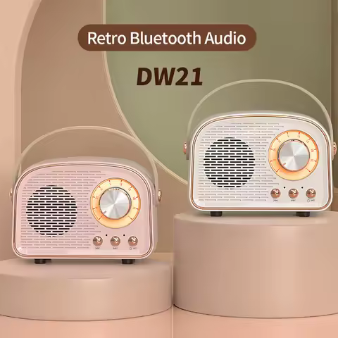 DW21 Vintage Mini Bluetooth Speaker Classical Music Player Stereo Bass Sound Box Portable Wireless S