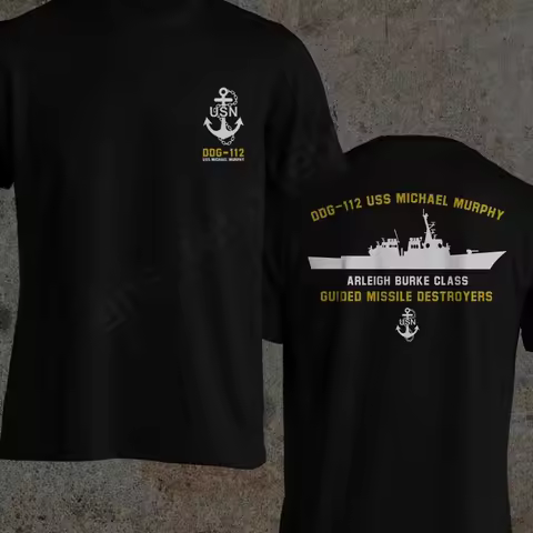 USS Michael Murphy DDG-112 Destroyer T-Shirt 100% Cotton O-Neck Summer Short Sleeve Casual Mens T-sh