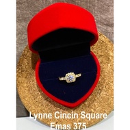 Lynne Cincin Square Emas 375/ Lynne Ring Square Gold 375