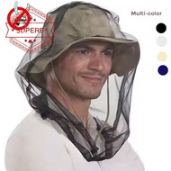 Summer Outdoor Fishing Camping Net Mosquito Hat Mosquito Head Net Hat With Drawstring For B3d9