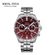 Solvil et Titus Saber Chronograph Quartz in Red Gradient Dial and Stainless Steel Bracelet Men Watch W06-03337-014