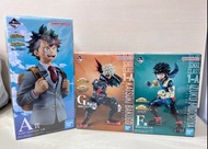1 set 七個獎: 全新我的英雄學院一番賞綠谷出久A賞+ 同期四個H賞+中古一番賞the top 5爆豪勝己+綠谷出久