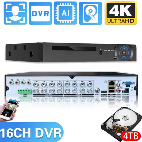 4K 16CH 8MP 5MP Face Detection XVR AHD CVI TVI CVBS IP Digital Video Recorder DVR Home Security Prot