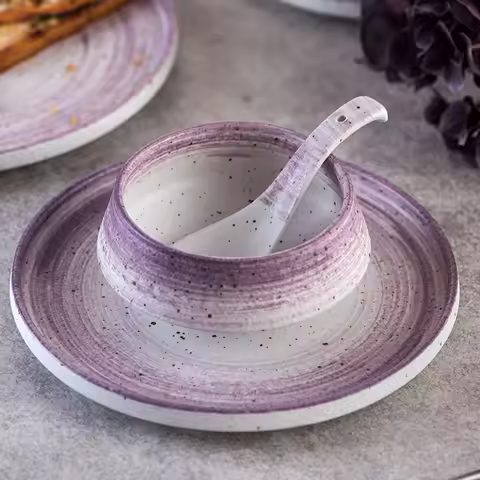 LingAo-Western Ceramic Cutlery, Bowl, Plate, Saucer, Cup Set