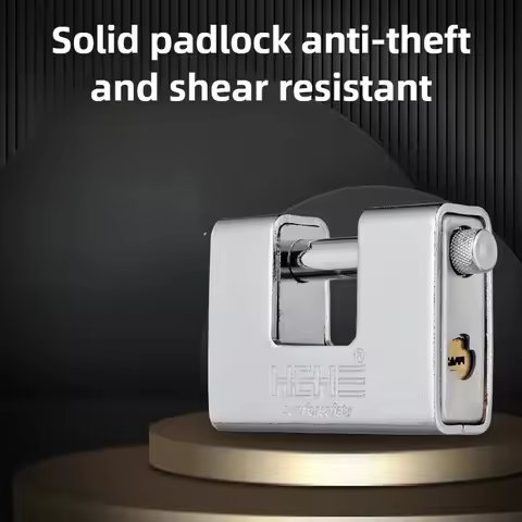 HEHE double-slot computer iron padlock 83/93/103 copper key complete set shell electroplated sandbla