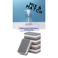 [SG instock] cleaning detergent sponge and detergent soap bottle dispenser set mix &amp; match for kitchen tidiness