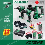 HIKOKI KC12DHW CORDLESS ROTARY HAMMER DH12DD, CORDLESS IMPACT DRIVER WH12DD & CORDLESS IMPACT DRILL 