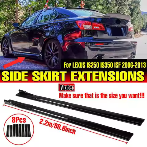 High Quality 2.2m Side Skirts Extension Rocker Splitters Diffuser Winglet Wings For LEXUS IS250 IS35