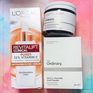 (全部帶走)巴黎萊雅 L‘Oréal Revitalift 12%純維他命C精華液+The ordinary 維他命C粉 VC亮白粉