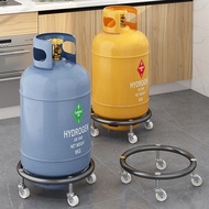 Gas Cylinder Mobile Bracket Gas Tank Base Liquefied Gas Cylinder Stainless Steel Wheeled Household G