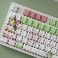 Murasame Keycaps 124 Keys Cherry/SOA Profile PBT Dye Sublimation Wooting60 MAD60 Aula F75 Green Keyc