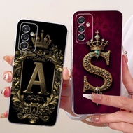 For Samsung A82 5G SM-A826S Cover For Samsung Galaxy A82 5G Case Transparent Luxury Crown A-Z Letter