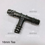 Tee 16mm polipaip fertigasi irigation watering sistem