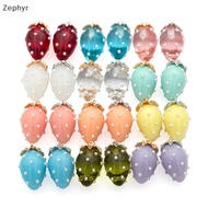 Zephyr 3D Resin Sweet Strawberry Pendant Charms 2Pcs Realistic Fruit Charms for Handmade DIY Jewelry
