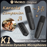 VAORLO DS-K1 Karaoke Companion Bluetooth 5.3 Wireless Moving-Coil Microphones KTV DSP Mixer System 3.5MM AUX Type-C Amplifier Host HIFI Stereo Surround For Wired Speaker/Car Kit/PC/TV/Projector/Phone