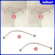 [Lzdhuiz1] Drilling- Extendable Corner Shower Curtain Rod with Glue Stainless Steel