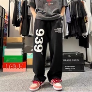 American Casual 939 Letter Printed Sweatpants Men Women Trendy Large Size Hip-Hop Teenagers Loose Ve