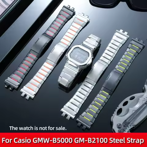 GMW-B5000 Stainless Steel Strap For Casio G-SHOCK GMW-B5000 GM-B2100 Watch Mod Kit Modified B5000 Re