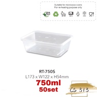 RT-750S (750mL x 50pcs) Disposable Microwave Rectangular Food Container
