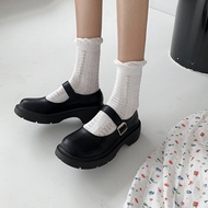 รองเท้าหัวมนเล็กสำหรับผู้หญิงสไตล์อังกฤษแมรี่เจนใหม่รองเท้า jk ญี่ปุ่น พื้นหนา เวอร์ชั่นเกาหลี รองเท้าหนัง PU ของผู้หญิง รองเท้านักเรียน