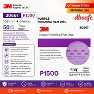 [Ready Stock] 3M  30667, 6 in, P1500 Hookit Purple Finishing Film Abrasive Disc 260L, 50 Discs/Bx