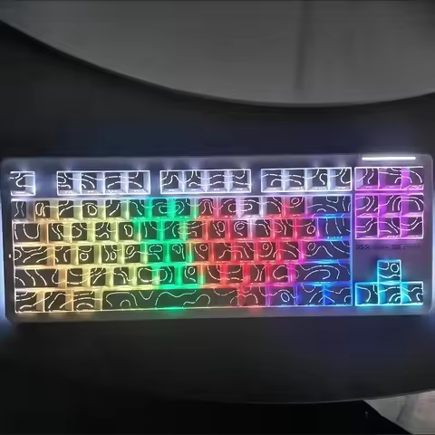 2027 Contour 4.0 Side Engraved Keycap PBT Translucent 97/130 Key Mechanical Keyboard Key Cap White F