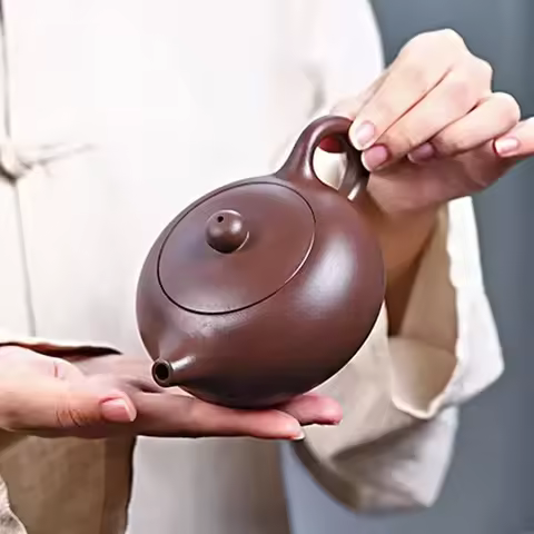 180ml Chinese Yixing Purple Clay Teapot Raw Ore Ball Hole Filter Teapot Custom Zisha Xishi Teaware H