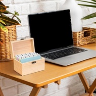 [lzdjlmy2ua] Index Card Holder Index Card File Divider with Lid Flashcards Storage Case