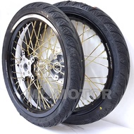 Y15ZR Y15 Y16 Racing Boy 160x17 Black, RCB Lidi Spoke Gold, Hub Gantang Chrome and Tyre