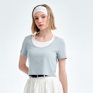 CACO-Oyster Baby Fake Two-Piece Bow Top-Female [L2DI018]