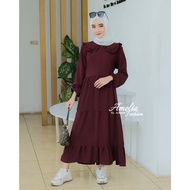 [Amelia Original] Midi Dress Crincle Airflow By Amelia Gamis latest Amelia Dress black Amelia