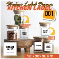 54pcs Sticker Label Dapur